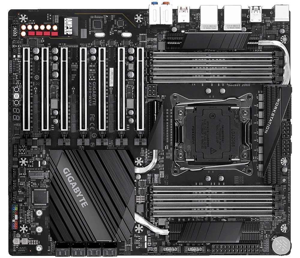 New GIGABYTE X299-WU8 Workstation Motherboard: Dual PLX8747, but